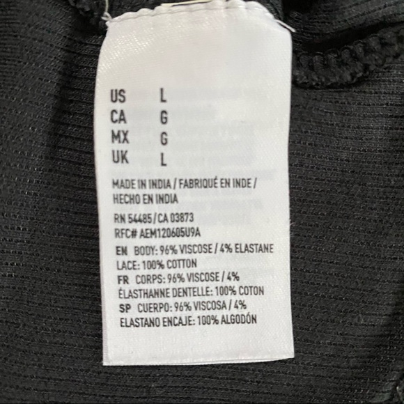 AE Long Sleeve Black Crop Top - L - Picture 5 of 5